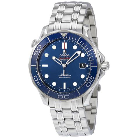 omega blue dial men's watch|omega seamaster mens watch.